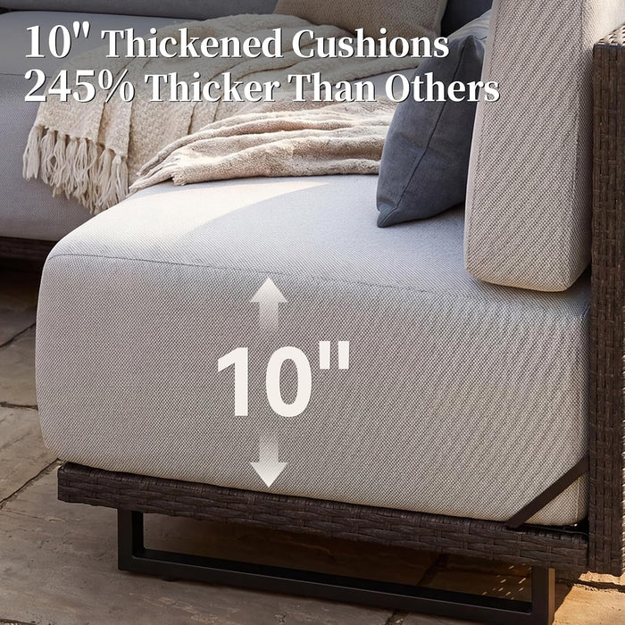 Patio Furniture Set with 10'' Ultra-Thick Cushions