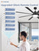 72 Inch Large Ceiling Fan with Remote, Indoor/Outdoor Industrial Ceiling Fan with Large LED Panel, Quiet Reversible DC Motor, 6-Speed, 3CCT, Black Ceiling Fans with Light for Patio, Livingroom, Garage