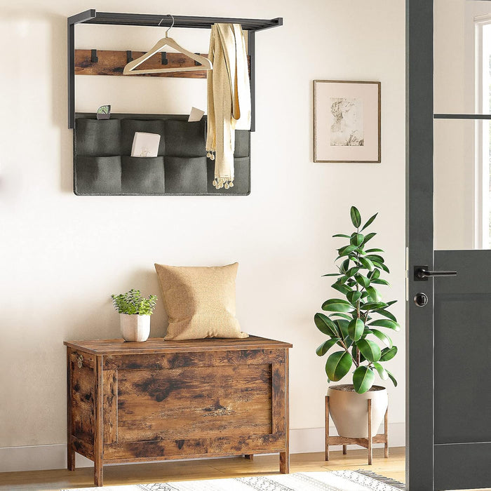 Toy Box, Retro Wooden Look Storage Chest with Safety Hinge, Entryway Storage Bench Supports 220 Lb, 29.9 X 15.7 X 18.9 Inches Toy Chest Organizer, Easy Assembly (Rustic Brown) BF75CW01G1