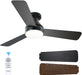 Ceiling Fans with Lights, 42 Inch Low Profile Ceiling Fan with Light and Remote Control, Flush Mount, Reversible, 3CCT, Dimmable, Noiseless, Black Ceiling Fan for Bedroom, Indoor/Outdoor Use