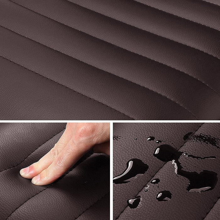 Task Chair Armless Office Chair PU Leather Ribbered Modern Desk Chair Adjustable Low-Back Swivel Chair W/Rolling Wheels Accent Comfy Working Chair Makeup Chair, Brown