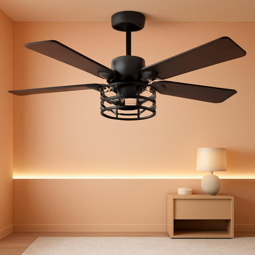 52" Farmhouse Ceiling Fans with Lights and Remote, Outdoor Ceiling Fan Dual Finish 5 Blades 6-Speed Quiet and Reversible DC Motor, Ceiling Fan with Light for Bedroom Living Room and Patio