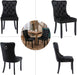 Black Velvet Dining Chairs Set of 4, Upholstered Dining Room Chairs with Back Ring Pull Trim and Solid Wood Legs,Modern Dining Chairs Perfect for Dining Room,Living Room,Kitchen(Black)