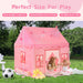 Large Kids Tent Playhouse Basic Mat with Star Lights, Flags and Tote Bags, Play Tent Indoor & Outdoor, Washable Teepee Tent for Boys & Girls, Kids Play House for Toddler（Pink）