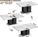 47"-63" Extendable Dining Table for 4-6, Faux Marble Table with Storage