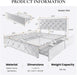 Upholstered Queen Size Platform Bed Frame with 4 Storage Drawers, Adjustable Headboard with Diamond Stitched Button Tufted Design, Wooden Slat Support, No Box Spring Needed, Dark Grey