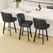 Swivel Counter Height Bar Stools Set of 4, 26'' Modern Barstools with Backs and Metal Legs, Upholstered Bar Chairs, Faux Leather Black Stools for Kitchen Island Chairs