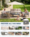 HDPE Outdoor Patio Furniture Set, Grey Frame & Beige Cushions