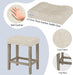 3-Piece Counter Height Bar Table Set with Socket and 2 Fabric Padded Bar Stools, Tall Kitchen Breakfast Dining Table Set with Stools (1+2 Natural)