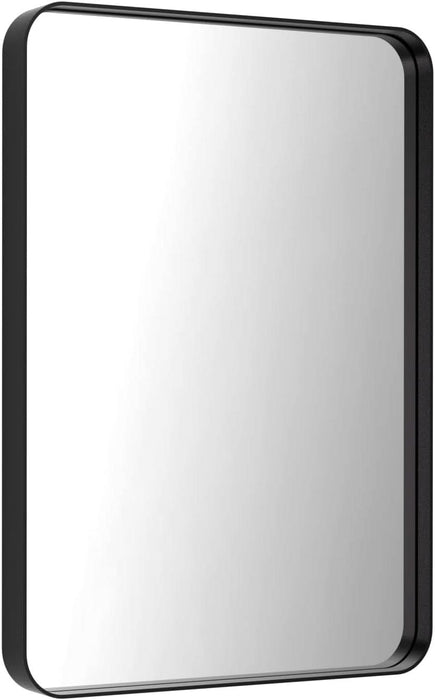 Matte Black Industrial Framed Bathroom Mirror 22x30