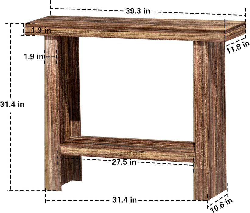 Farmhouse Wood Entryway Table Narrow Console Tables with Storage behind the Couch Sofa, Entrance Side Table for Hallway, Living Room, Foyer, Rustic Brown