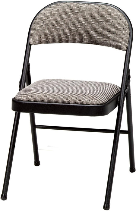 4 Pack Padded Folding Chairs, Cushioned Metal Fabric Foldable Chair, Black