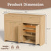 55" Fluted Sideboard Buffet Cabinet with Storage, Modern Credenza Oak