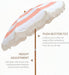 Upgraded Boho Fringe Umbrella, 6.5Ft Canvas Umbrella