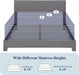 Queen Bed Frame with Upholstered Adjustable Headboard, Platform Bed with Wood Slats, Heavy Duty Mattress Foundation, No Box Spring Needed, Easy Assembly, Light Grey