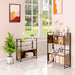 No Assembly 5 Tiers Folding Bookshelf 56.14''H Extra Storage,Rustic Brown