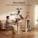 Standing Desk, 48X24 Inches Sit Stand Home Office Desk, Electric Stand up Desk, Adjustable Desk with Splice Board, White Frame/Maple Top