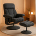 Swivel Recliner with Ottoman, TV Chair with Vibration Massage, Ideal for RV Small Space, Living Room & Bedroom 4539 4828 (Textile, Dark Grey)