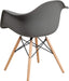 Alonza Series Moss Gray Plastic Chair with Wooden Legs