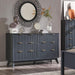 54Inch Fluted Dresser With Premium DarkGrey Marble