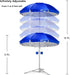 Ultimate Portable Sun Shade Umbrella – Lightweight Adjustable Outdoor Patio & Beach Umbrella with Tripod Base (Blue)
