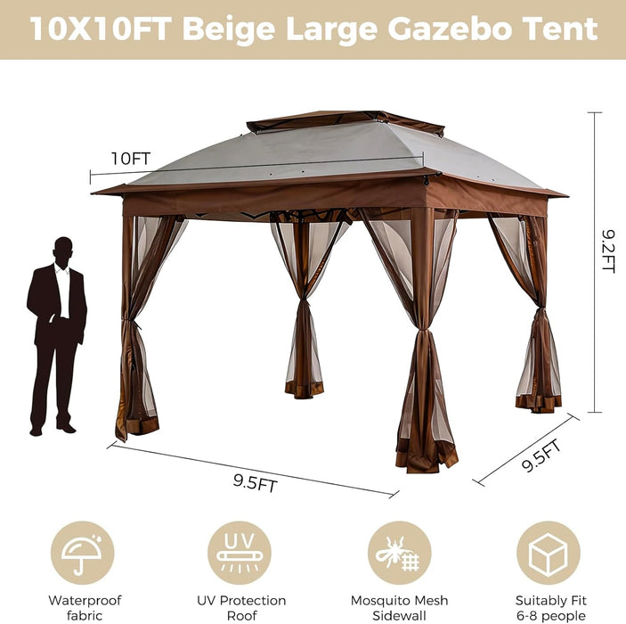 10' X 10' Pop up Gazebo Tent (Coffee)