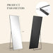 Full Length Mirror 64"X 21" for Bedroom, Full Body Mirror with Stand, Hanging or Leaning for Wall, Aluminum Alloy Thin Frame Floor Standing for Living Room, Long, Black