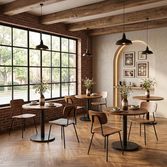 Circular Industrial Round Table 31.5Inch Solid Wood