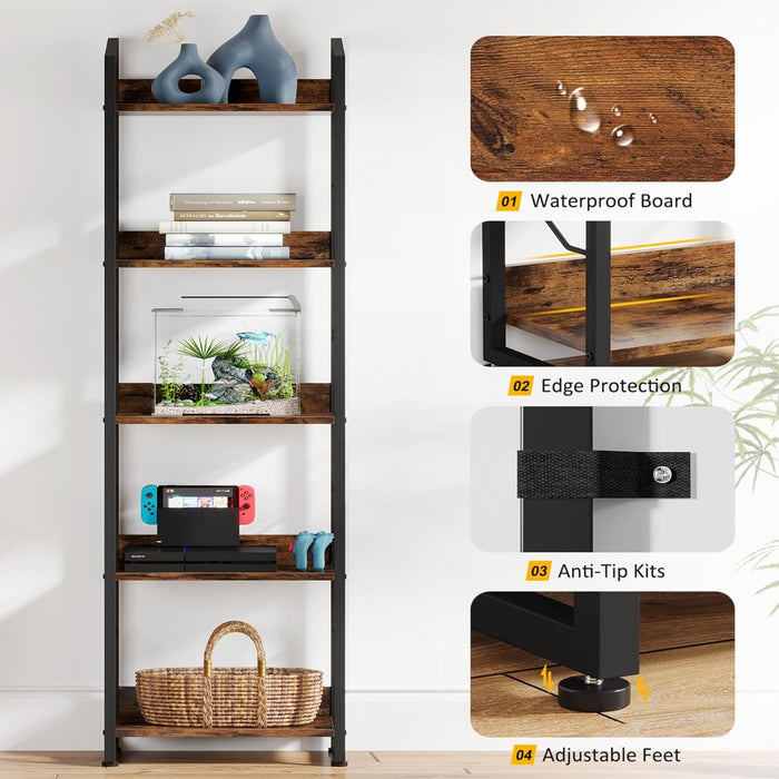 Tall 5 Tier BookshelfUnit Edge Protection Industrial
