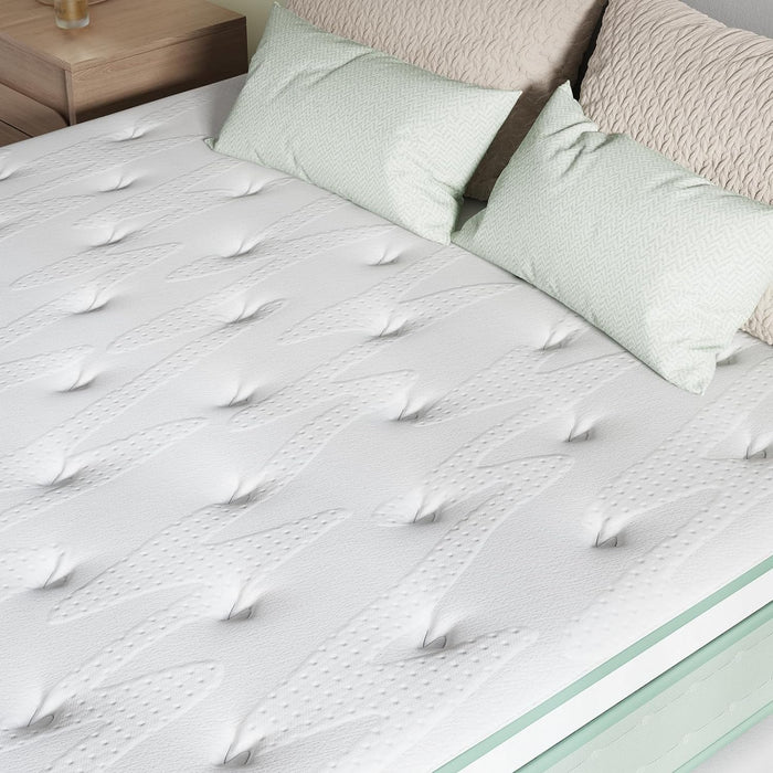 Queen Mattress, 12 Inch Hybrid Mattress, Gel Memory Foam with Individual Pocket Springs for a Peaceful Sleep, Queen Size Mattresses with Quilted Cover