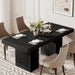 Tribesigns Dining Table for 4-6 People, 63 Inch Modern Rectangle Kitchen Table with Pedestal Base, Large Dinner Furniture for Dining Room, Kitchen, Living Room, Black