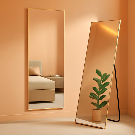 Mirror Full Length, Upgraded 16"X59" Body Wall Mirrors with Shatter-Proof Glass, Floor Standing, Hanging or Leaning, Tall Mirror with Stand Aluminum Alloy Frame for Bedroom Cloakroom