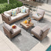 7 Piece Patio Furniture Set, Wicker Modular Outdoor Furniture with Thicker Cushions, Outdoor Couch Sofa for Garden, Poolside, Backyard, Beige