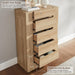 5 Drawer Dresser for Bedroom, 48" Tall Dresser Chest of Drawers with Thick Wood Design, Handleless, Modern Bedroom Dresser, Storage Organizer for Living Room/Entryway, Natural Oak