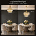15-Light Modern Luxury Gold round Crystal Chandeliers for Dining Room 24"