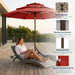 10Ft Patio Umbrella, 3 Tier Outdoor Market Table Umbrellas with 8 Fiberglass Ribs and Push Button Tilt, Windproof, Vented Canopy, UV Protection for Deck, Pool, Backyard, Red
