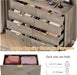 8 Drawer Fluted Dresser for Bedroom, Mid Century Modern Wooden Dresser with 8 Drawers, Dressers & Chests of Drawers with Metal Handle, TV Stand & Storage Organizer for Entryway, Hallway, Grey
