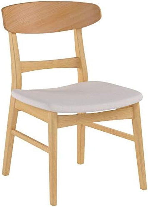 Idalia Dining Chairs, 2-Pcs Set, Light Beige / Oak Finish