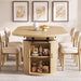 43"-79" Extendable Dining Table for 4-8 with Storage Base, Natural Oak