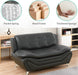 Contemporary Living Room Furniture Set, Faux Leather Sofa Set for Living Room/House/Bedroom/Office/Apartment (Black-A, Loveseat), F45&F46