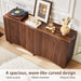 58 Inches Walnut Fluted Sideboard Buffet Cabinetry