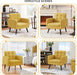 Yellow Compact Mid Century Upholstered Tufted Armchair