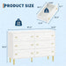 6 Drawer Dresser for Bedroom, 47" Wide Large Storage Chest of Drawers