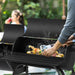 Large Charcoal Grill with Offset Smoker and Wood-Painted Side Table, Outdoor Smoker Grill with 811 Sq. In. Cooking Area for Outdoor Patio Barbecue Camping Parties Event, Black