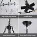 JetBlack CrystalGlass Drum Chandelier Light Luminaire