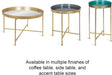 Celia Modern round Coffee Table; 28 X 28 X 19; Black and Gold; Coffee Table for Living Room Decor; Storage; and Display