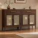 60" Walnut Sideboard Buffet Cabinet with Adjustable Shelves