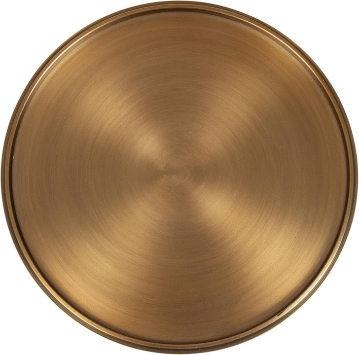 Engles Traditional Adjustable-Height Pedestal Drink Table, 10 X 10 X 30, Polished Brass, Vintage round Living Room Pedestal Table for Indoor Plant Stand with Protective Tabletop Lip