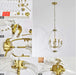 Six Globular Pendant Chandelier Acrylic Brass Finish