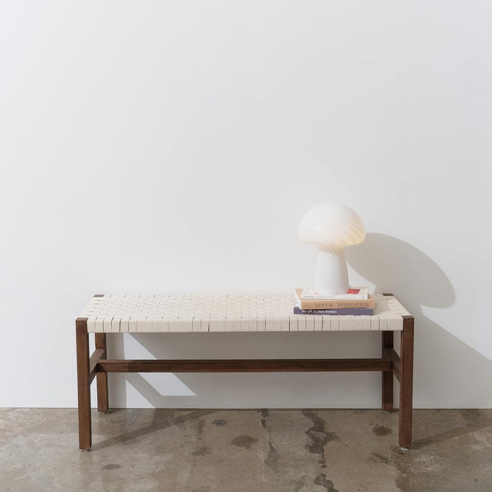 Mushroom Table Lamp 12.75" - Elegant Modern Glass Lamp for Bedside Tables, Nightstands, Desks, Bookshelves - Cozy Ambient Night Light with Warm White Lamp Living Rooms, Bedrooms - White